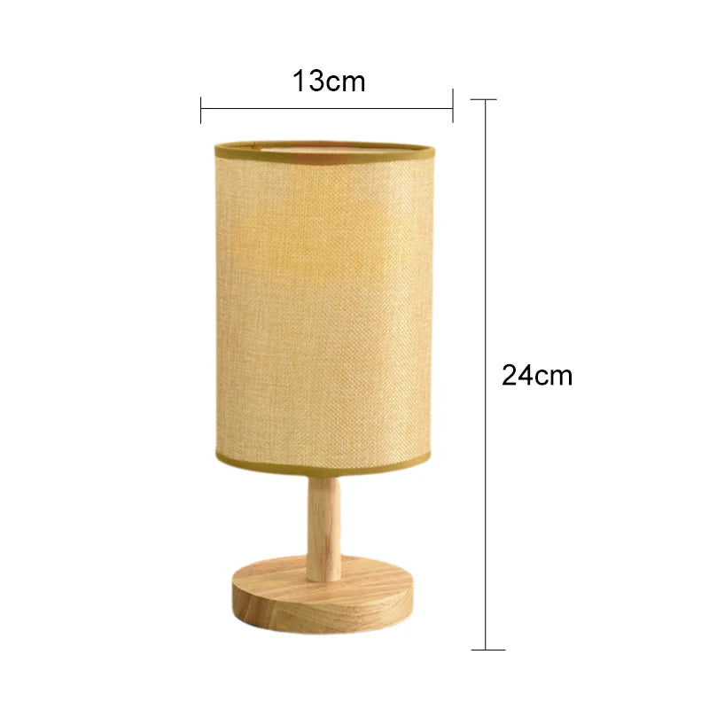 Chinese style fabric lamp switched on warm ambient glow in bedroom