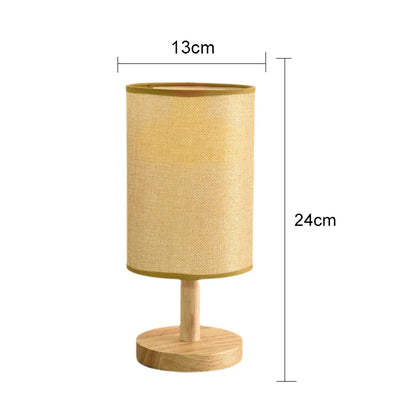 Chinese style fabric lamp switched on warm ambient glow in bedroom