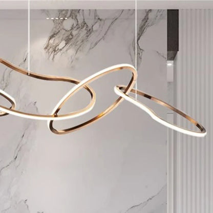 Seven ring chandelier measuring 180 centimetres for a large open room