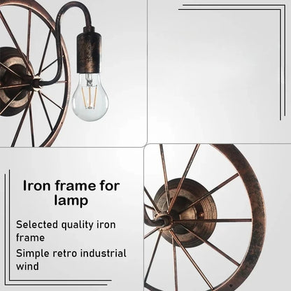 Antique Wagon Wheel Wall Sconce