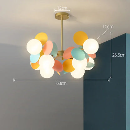 Glass branch chandelier with neutral light and 90 to 260V operation