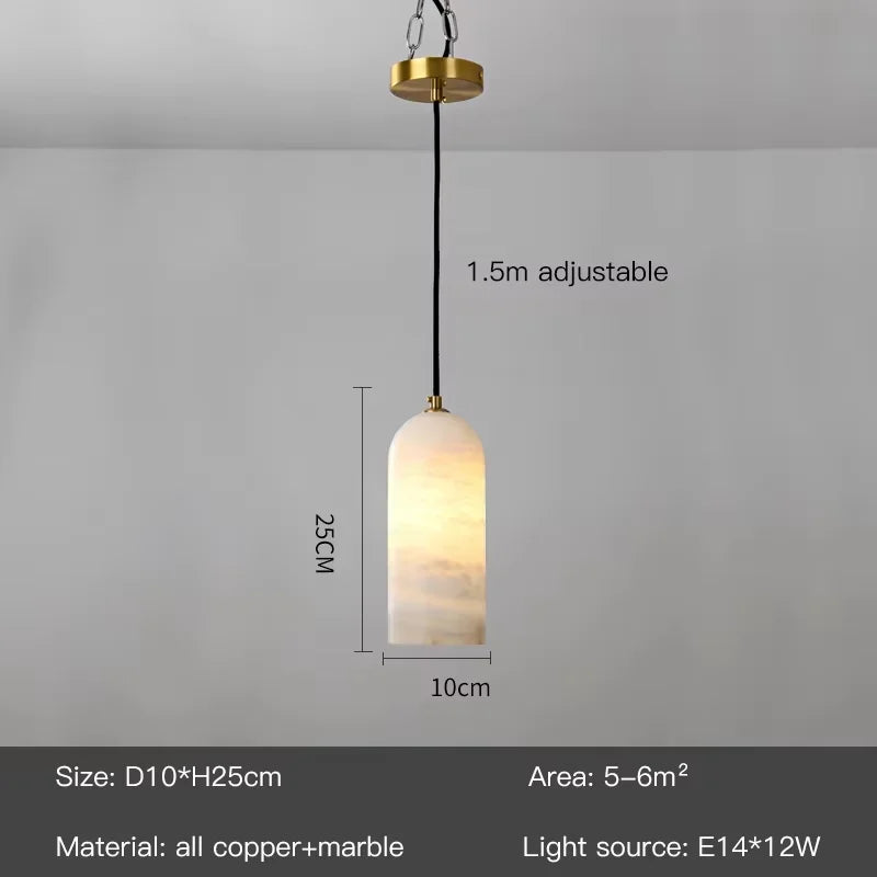 Marble accent chandelier lighting a 3 to 5 square metre area