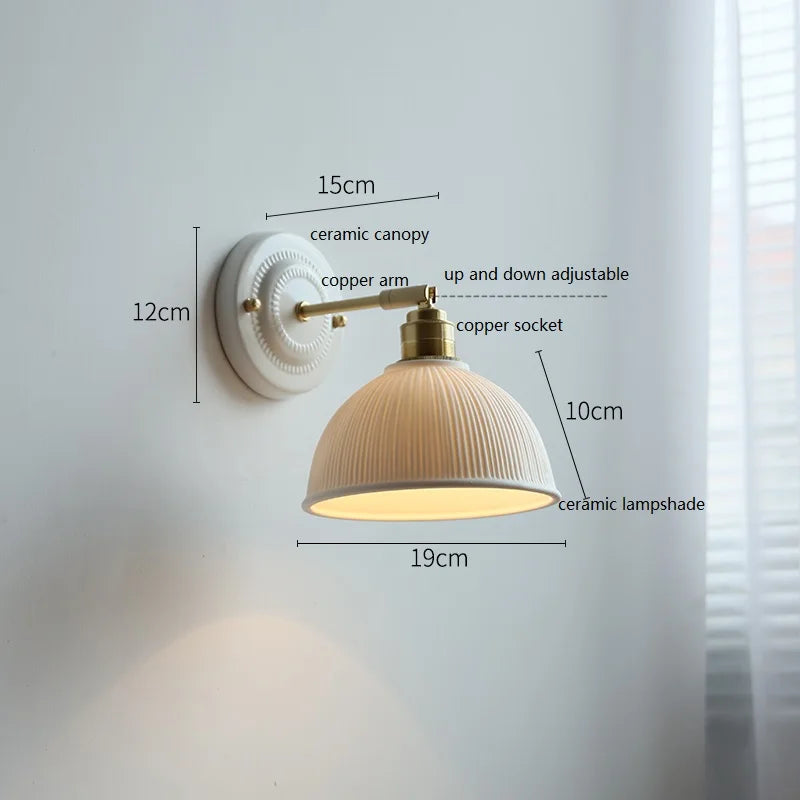American Brass Ceramic Wall Sconce