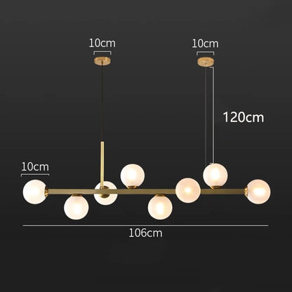 Sixteen head iron chandelier in brown above a long kitchen counter