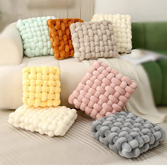 Hand-Woven Knot Throw Pillow