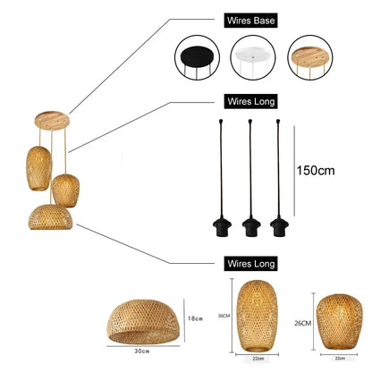 Bamboo Trio Pendant Set