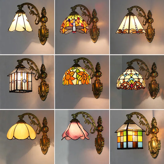 glass wall sconce, front view on white background