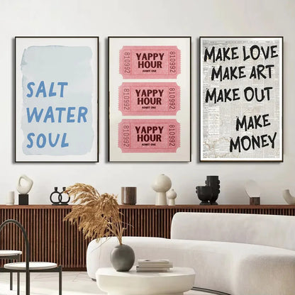 Modern Trendy Typography Text Canvas Wall Art Print
