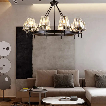 Matte Black Crystal Chandelier