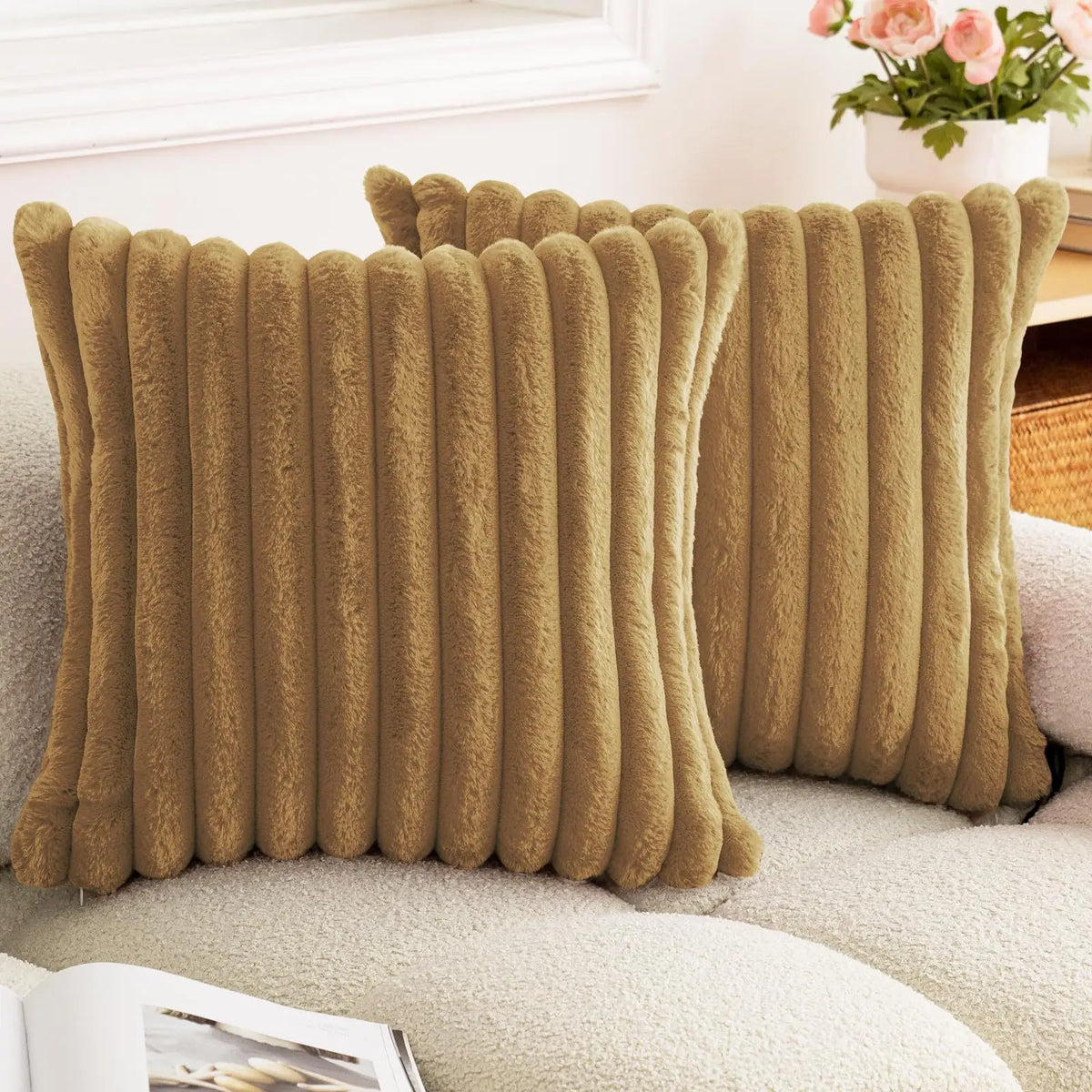 Woven Stripe Throw Pillow Cover