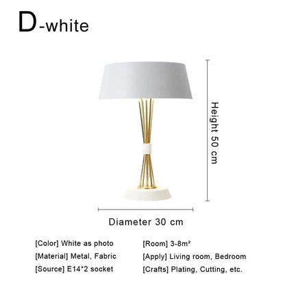 Nordic fabric bedside lamp switched off showing clean minimal design