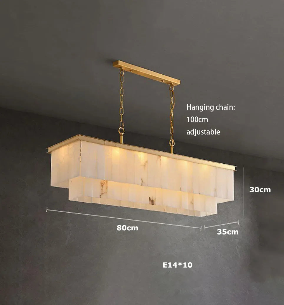 Fifteen light natural marble chandelier for a villa living room