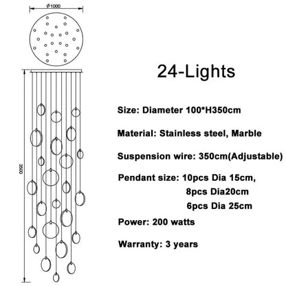 Marble Multi Rod Pendant Light