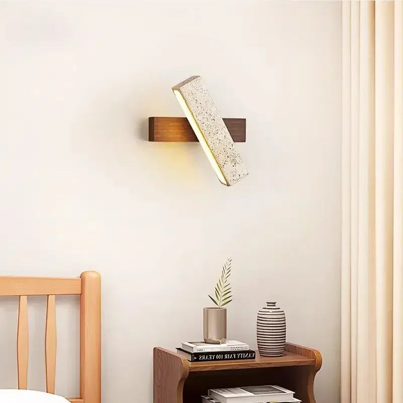 stone wall sconce, close-up of shade and hardware detail