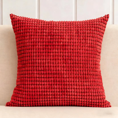 Christmas Red Corduroy Pillow Cover — styling detail
