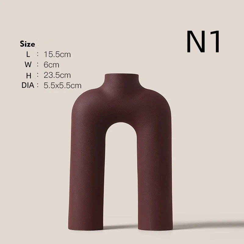 INS ceramic art vase modern living room floral arrangement décor