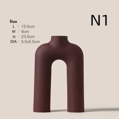 INS ceramic art vase modern living room floral arrangement décor