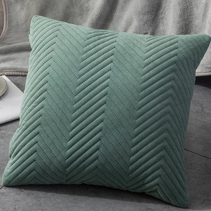 Quilted Velvet Throw Pillow Cover