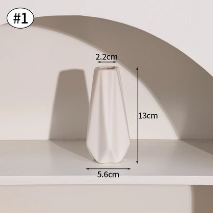 White retro ceramic bottle vase plant pot table decor