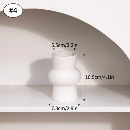 White ceramic vase modern living room home decoration accent