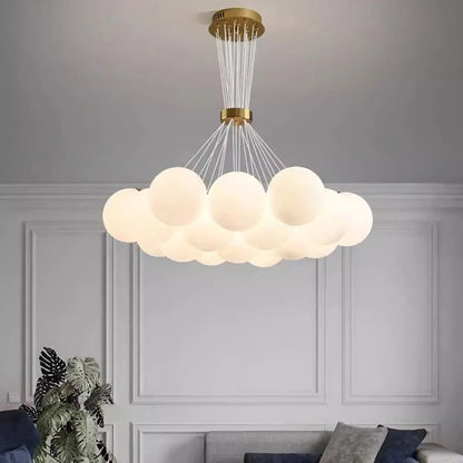 Multi head chandelier at 17.7 in diameter with seven acrylic heads