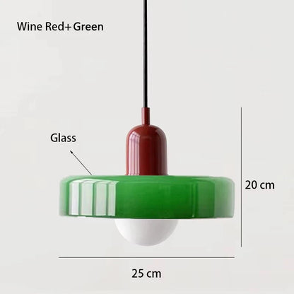 Nordic retro glass chandelier shade measured at 20 centimetres high