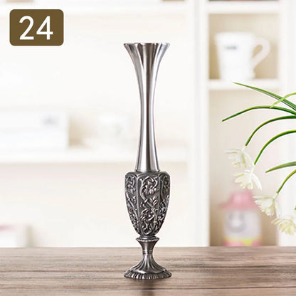 Nordic Geometric Electroplated Metal Vase Décor | Aurelia
