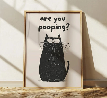 Wash Your Paws Black Cat Bathroom Canvas Wall Art