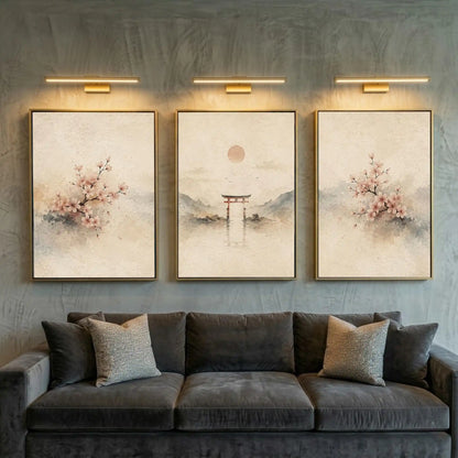 Japandi Wabi Sabi Cherry Blossom 3-Piece Canvas Set