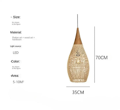 Wabi Sabi Rattan Pendant