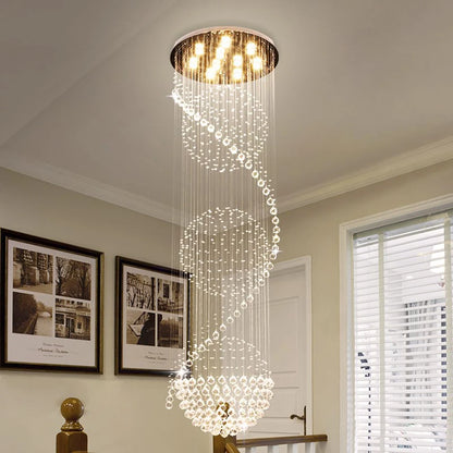 Crystal chandelier, 15.7 in across and 47.2 in long, for a corridor