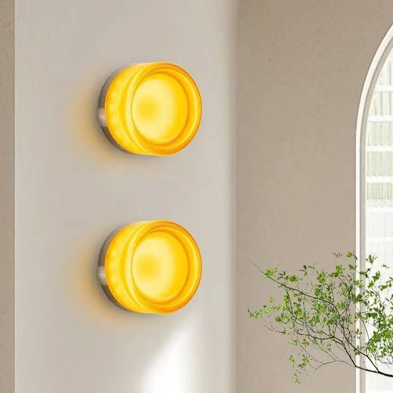 acrylic outdoor wall sconce, front view on white background