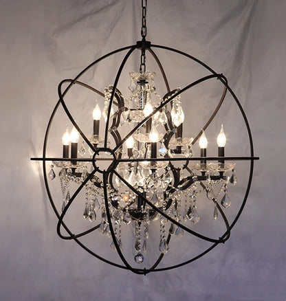 Wrought Iron Orb Chandelier