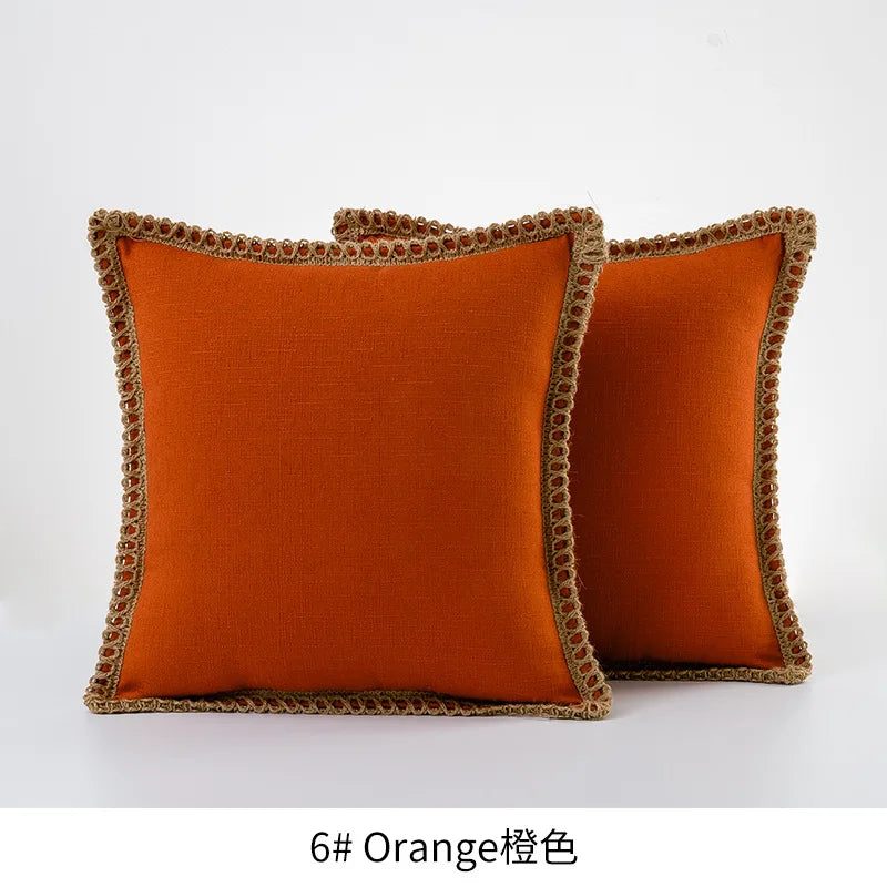 Burlap Linen Farmhouse Pillow Cover