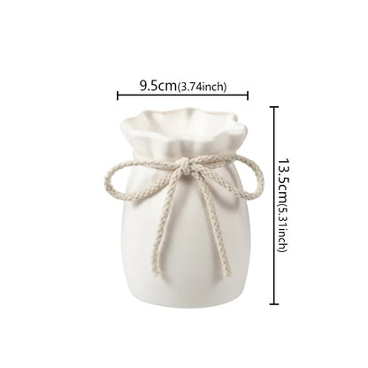 Plastic bow design vase styled in bedroom home decor