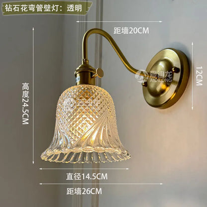 Nordic Brass Glass Switch Wall Sconce