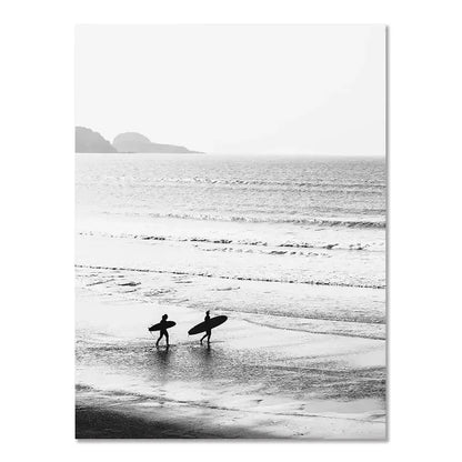 Beach Camper Van Surf Ocean Landscape Canvas Wall Art