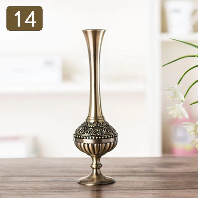 Nordic geometric electroplated metal vase housewarming gift