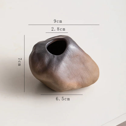 Stone Shape Ceramic Mini Vase Hydroponic Gift | Aurelia