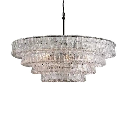 Smoke grey shades on a black steel chandelier, LED bulbs included