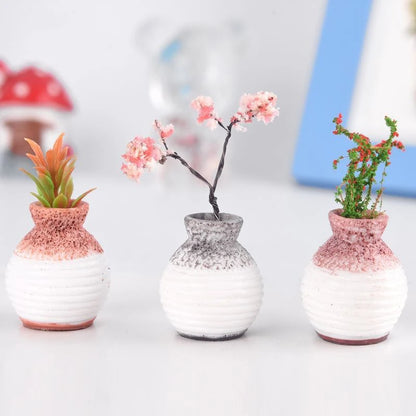 Resin mini vase garden ornament DIY micro landscape desk décor