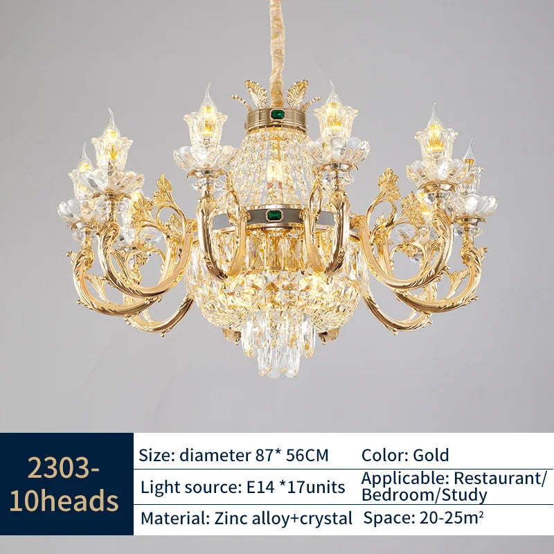 Ten light crystal candle chandelier at 87 centimetres diameter, bulbs included