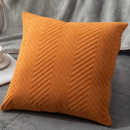 Quilted Velvet Throw Pillow Cover — styling detail