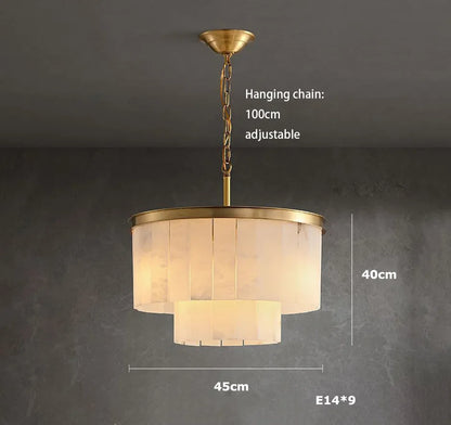 Marble chandelier measuring 17.7 in (45 cm) in diameter