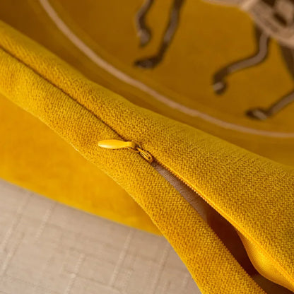 Embroidered Horse Throw Pillow Cover — styling detail