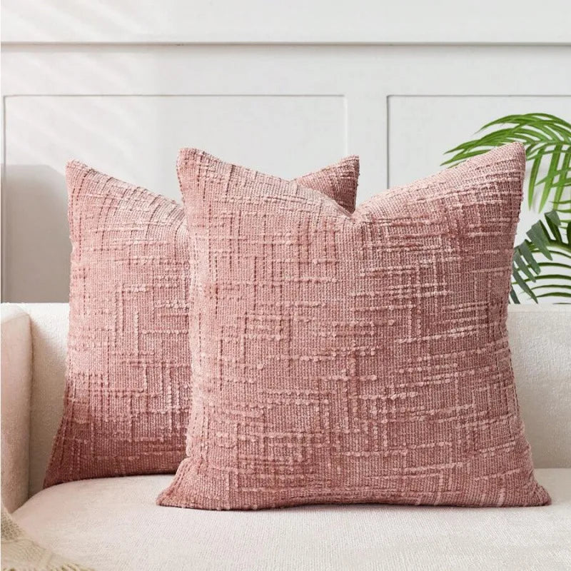 Bamboo Texture Chenille Pillow Cover — styling detail
