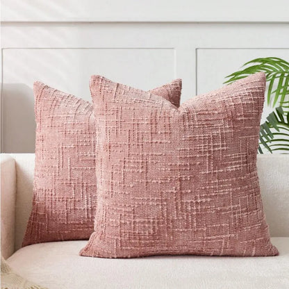 Bamboo Texture Chenille Pillow Cover — styling detail