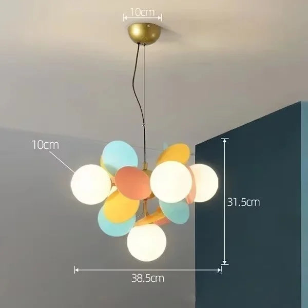 Pipe erected flower branch chandelier with knob switch control