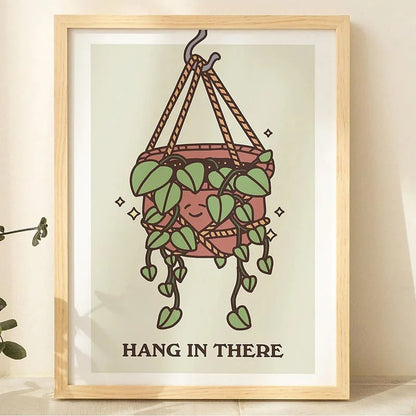 Green Botanical Houseplant Canvas Wall Art