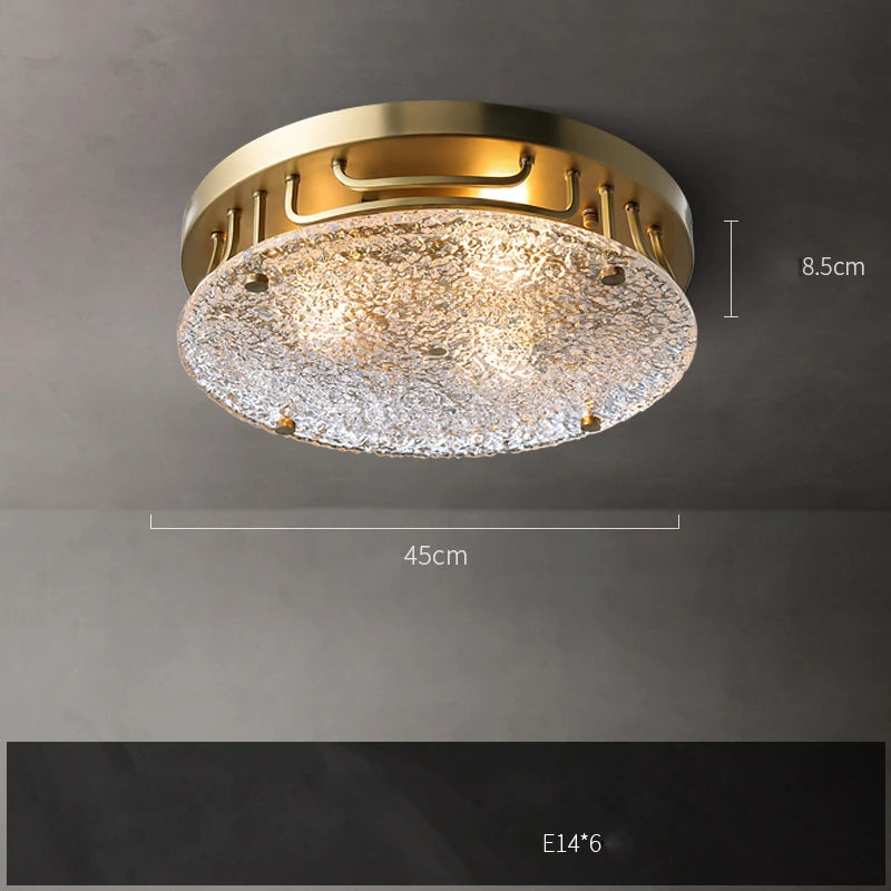 Rippled glass chandelier measuring 33.1 in (84 cm) on steel frame